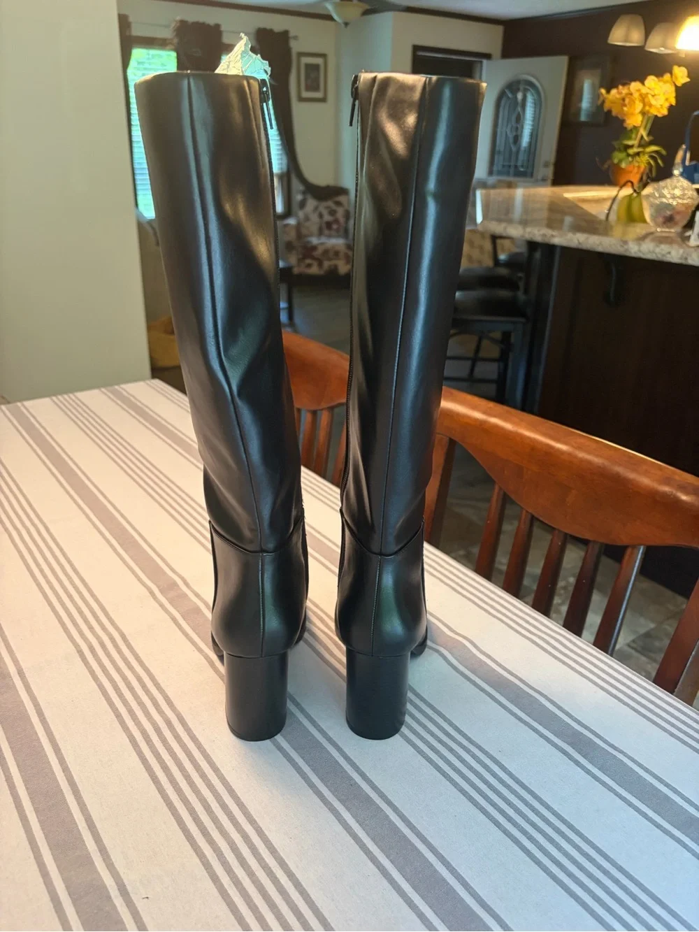 Classic Tall Leather Women's Riding Boots - Black